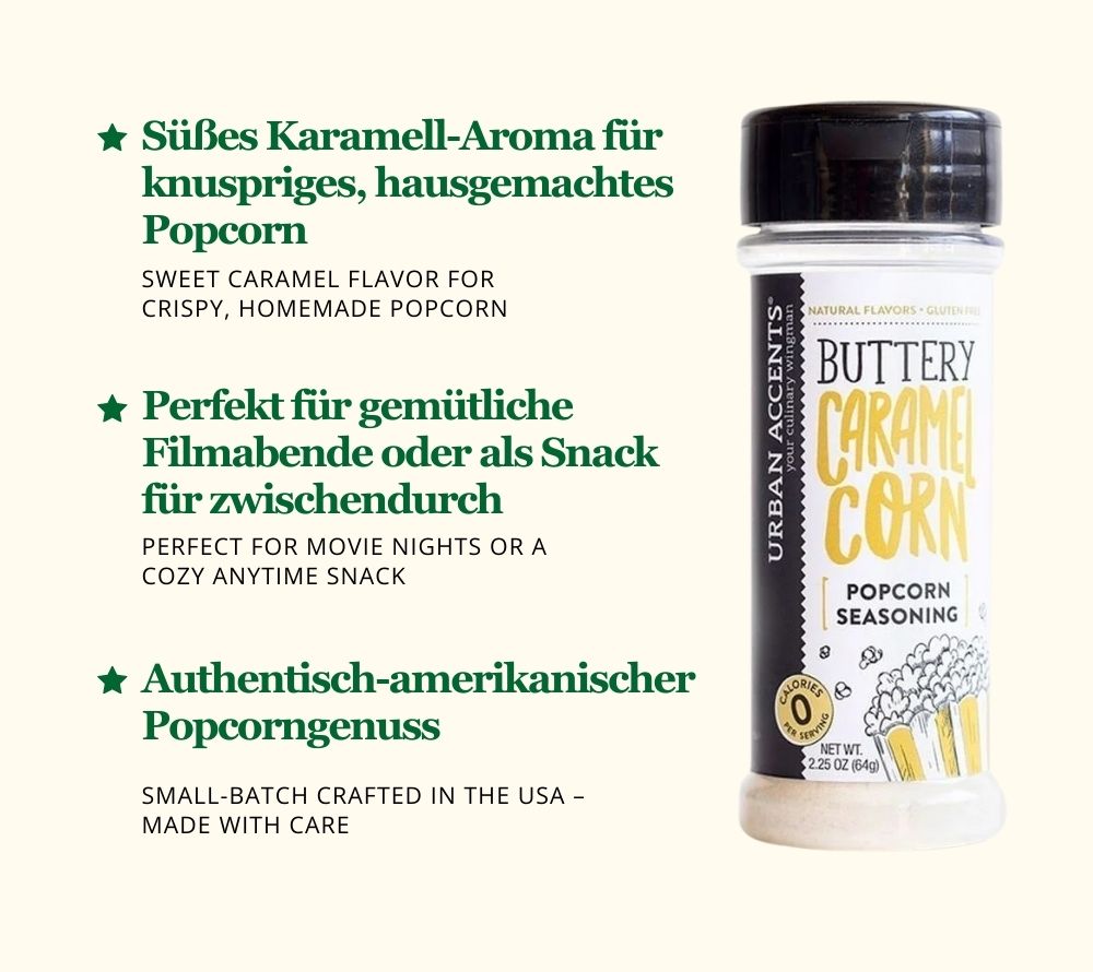 Popcorngewürz Buttery Caramel Corn kaufen – süßes Karamell für Snacks & Filmabende