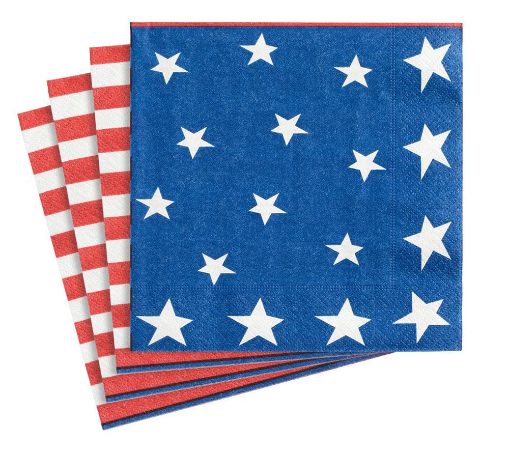 Servietten Stars & Stripes online bestellen – 20 Stück, perfekt für 4. Juli & Partys