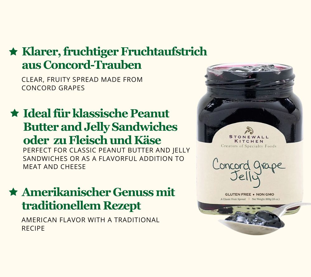 Concord Grape Jelly online bestellen – Süßer Traubensaftaufstrich aus Concord-Trauben