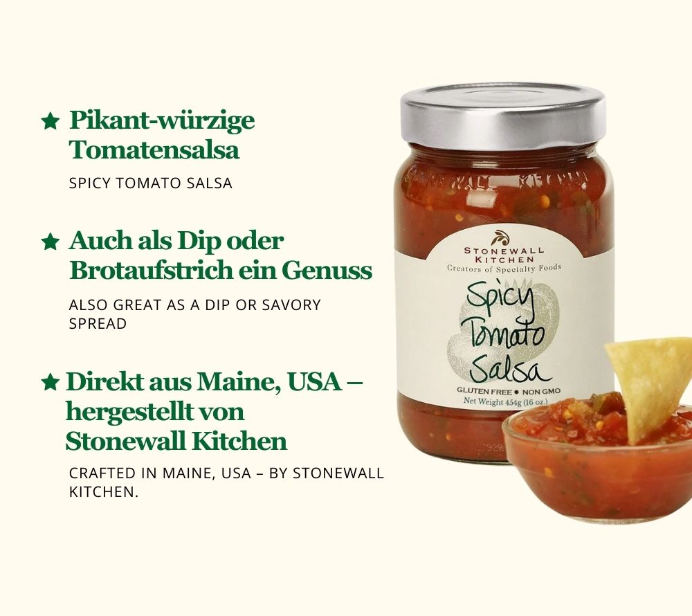 Spicy Tomato Salsa ☆Würzige Tomatensalsa ☆ Für die besten Nachos ☆ Importiert aus Maine, USA ☆ Hohe Qualität » Jetzt probieren!