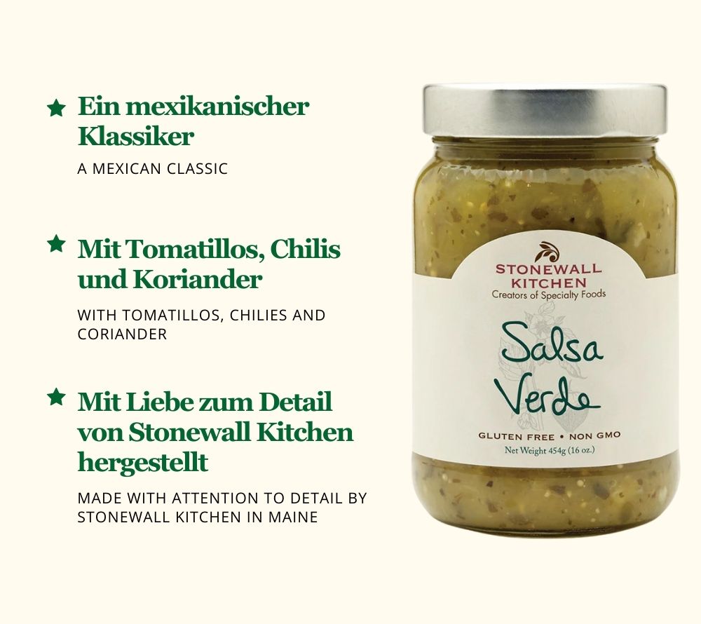 Salsa Verde von Stonewall Kitchen online kaufen – fruchtige Tomatillo-Salsa mit Koriander