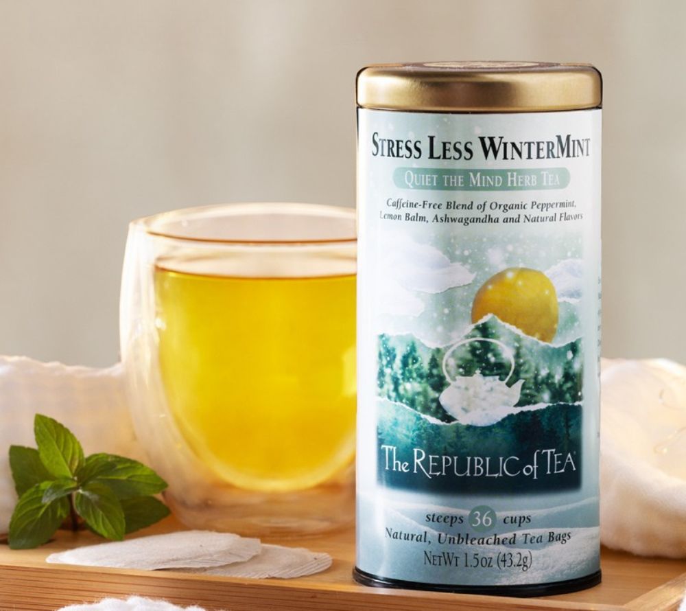 Stress Less WinterMint von The Republic of Tea kaufen ☆ Kräutertee ☆ erfrischend-zitronige Aromen ☆ für die innere Balance ☆ internationaler Versand