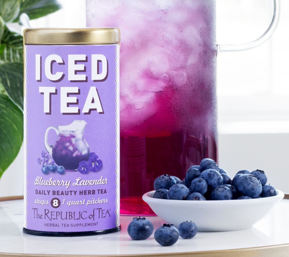 Blueberry Lavender Beauty Tea von Republic of Tea kaufen – koffeinfreier Heidelbeer-Lavendel-Tee