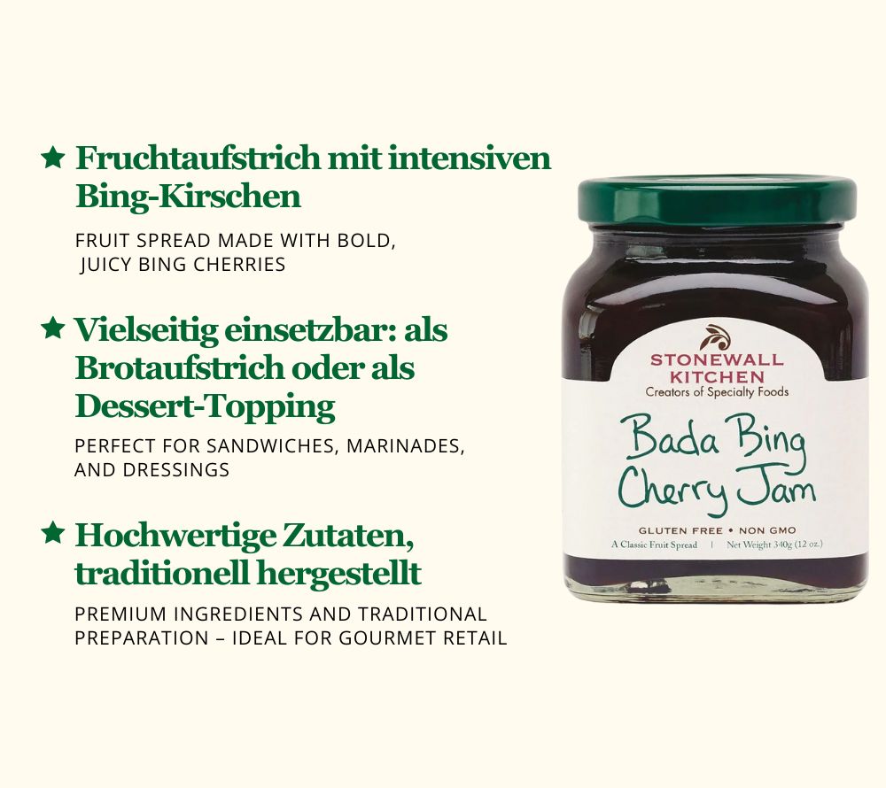Fruchtiger Aufstrich aus saftigen Bing-Kirschen für Scones, Eis & Brot