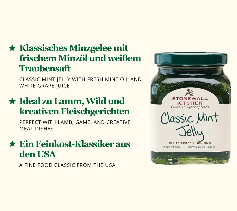 Erfrischendes Minzgelee von Stonewall Kitchen – ideal zu Lamm & Fleisch, jetzt probieren