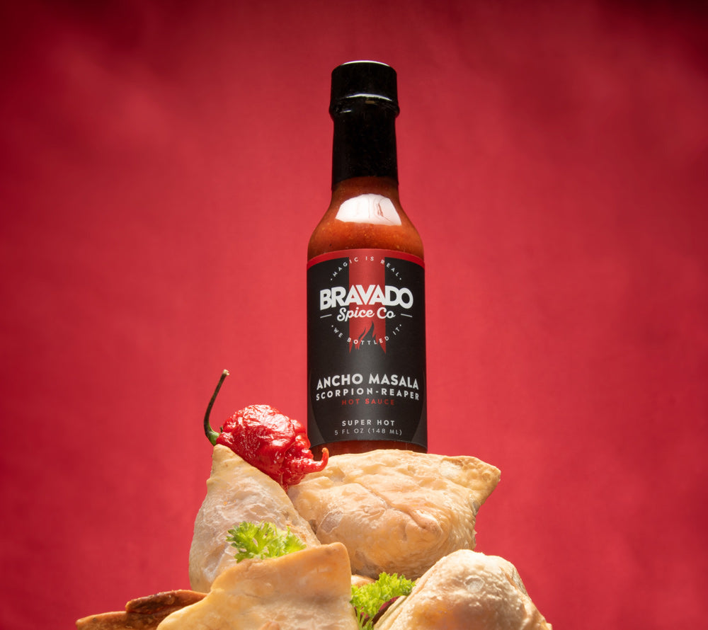 Ancho Masala Scorpion Reaper Hot Sauce von Bravado Spice Co. kaufen – Scharfe Chili-Mischung mit Garam Masala