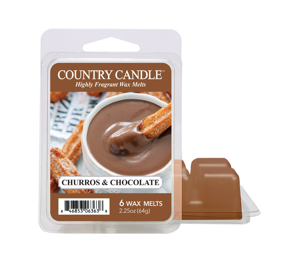 Churros & Chocolate Wax Melts von Country Candle kaufen – Zimt- und Schokoladenduft mit Vanille & Honig, 6er Pack