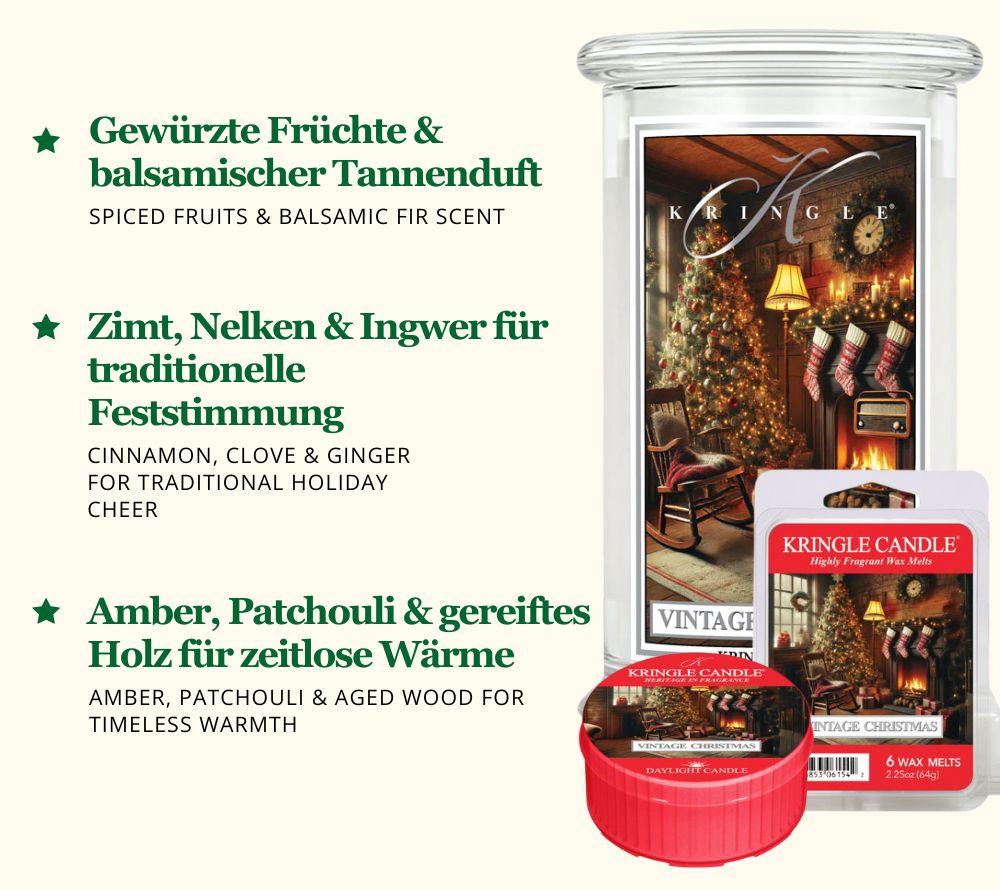 Das Wax Melt Bundle Winterdüfte 2025 von Kringle Candle bei American Heritage vereint sechs edle Winterdüfte als flammenfreie Duftalternative für Ihr Zuhause.