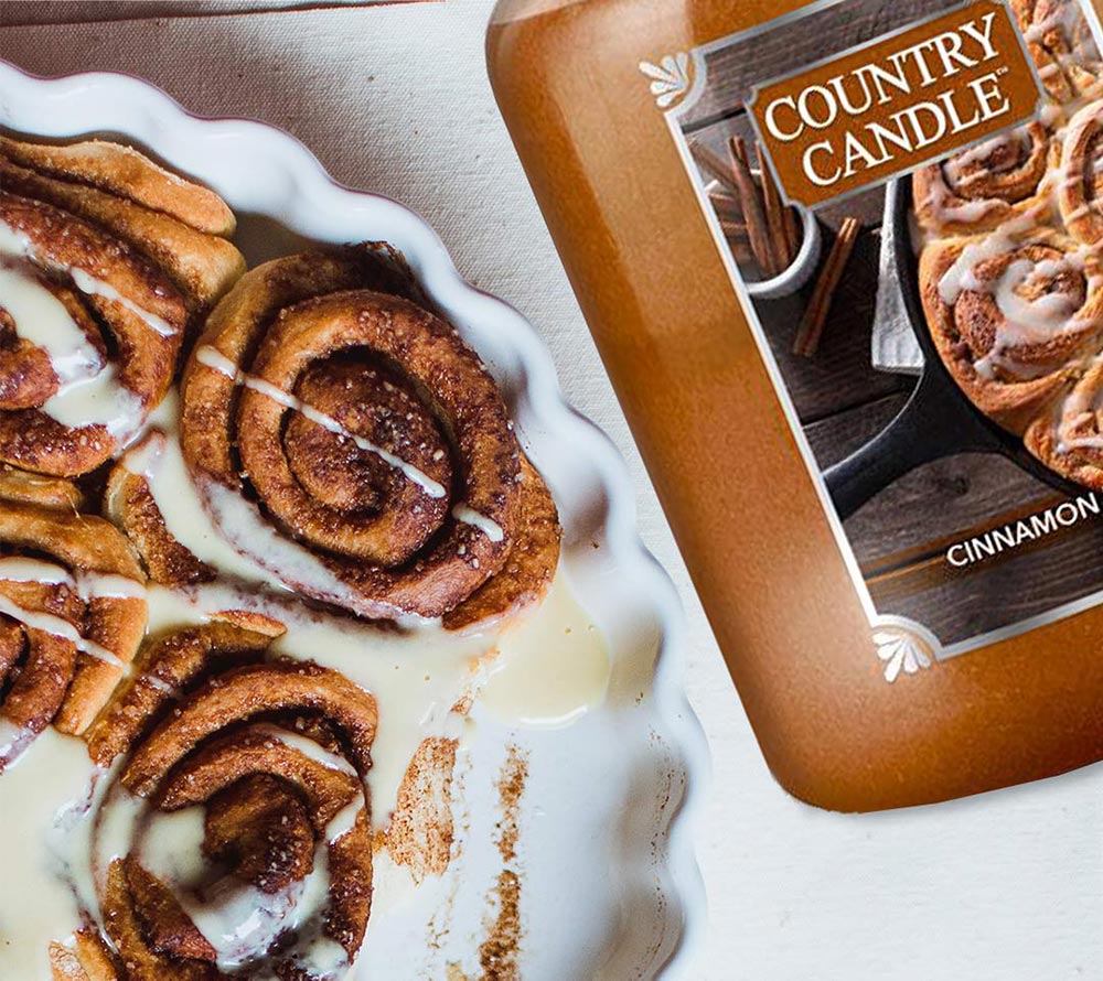 Cinnamon Buns Duftkerze von Country Candle – süßer Zimt- und Vanilleduft