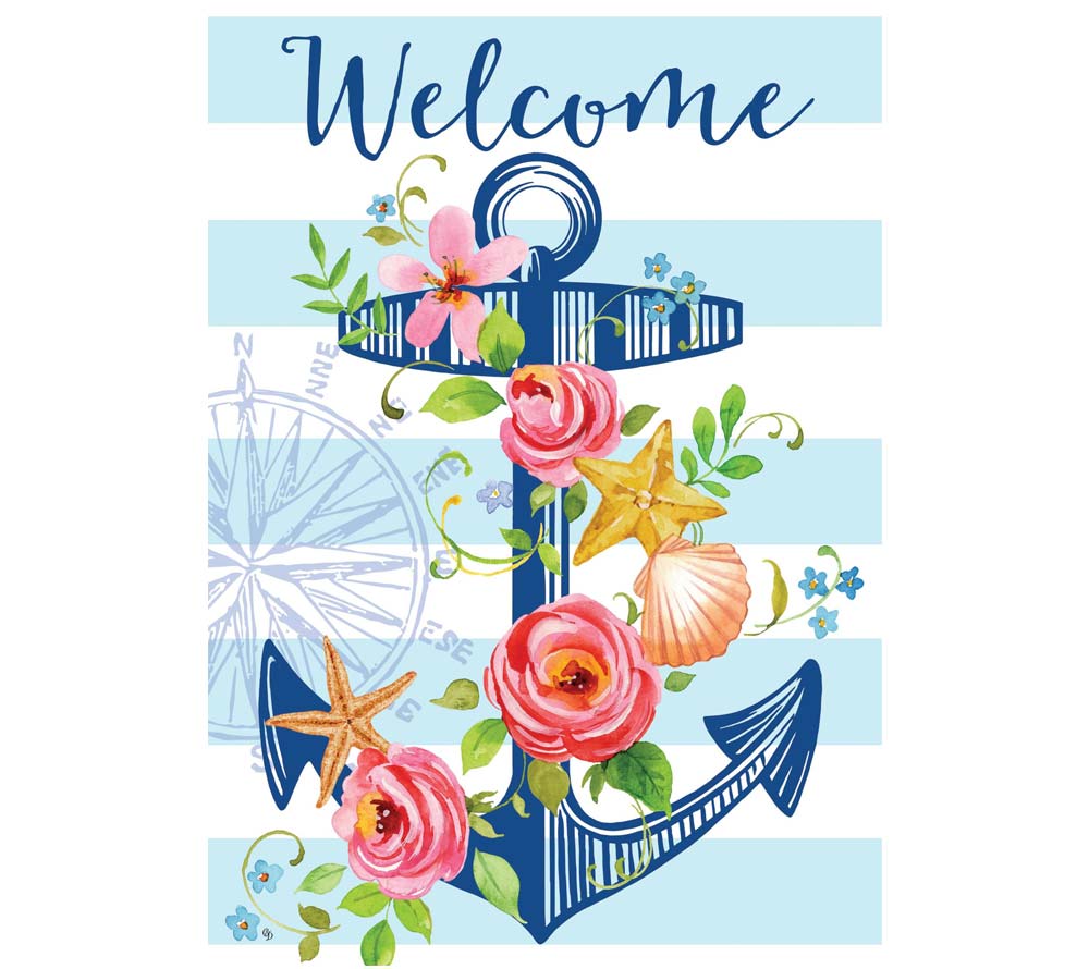 Floral Anchor Fahne