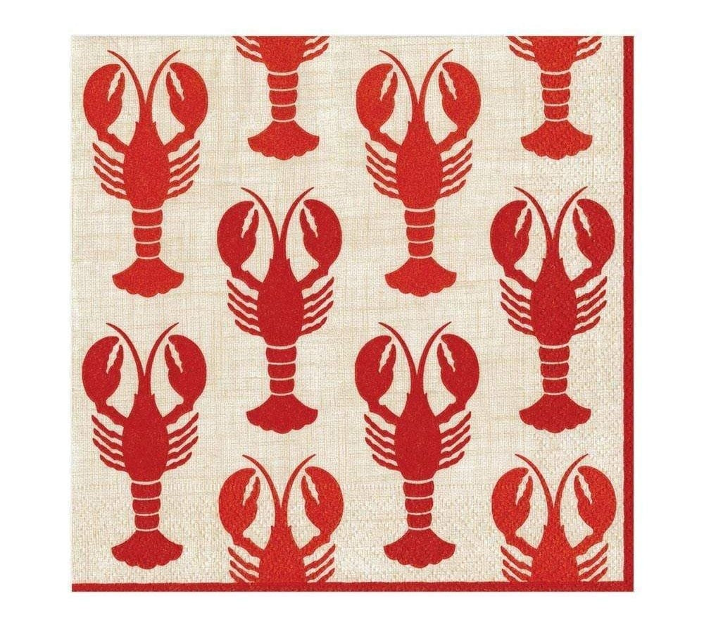 Servietten mit Hummer von Caspari - Red Lobster (20 Stück)