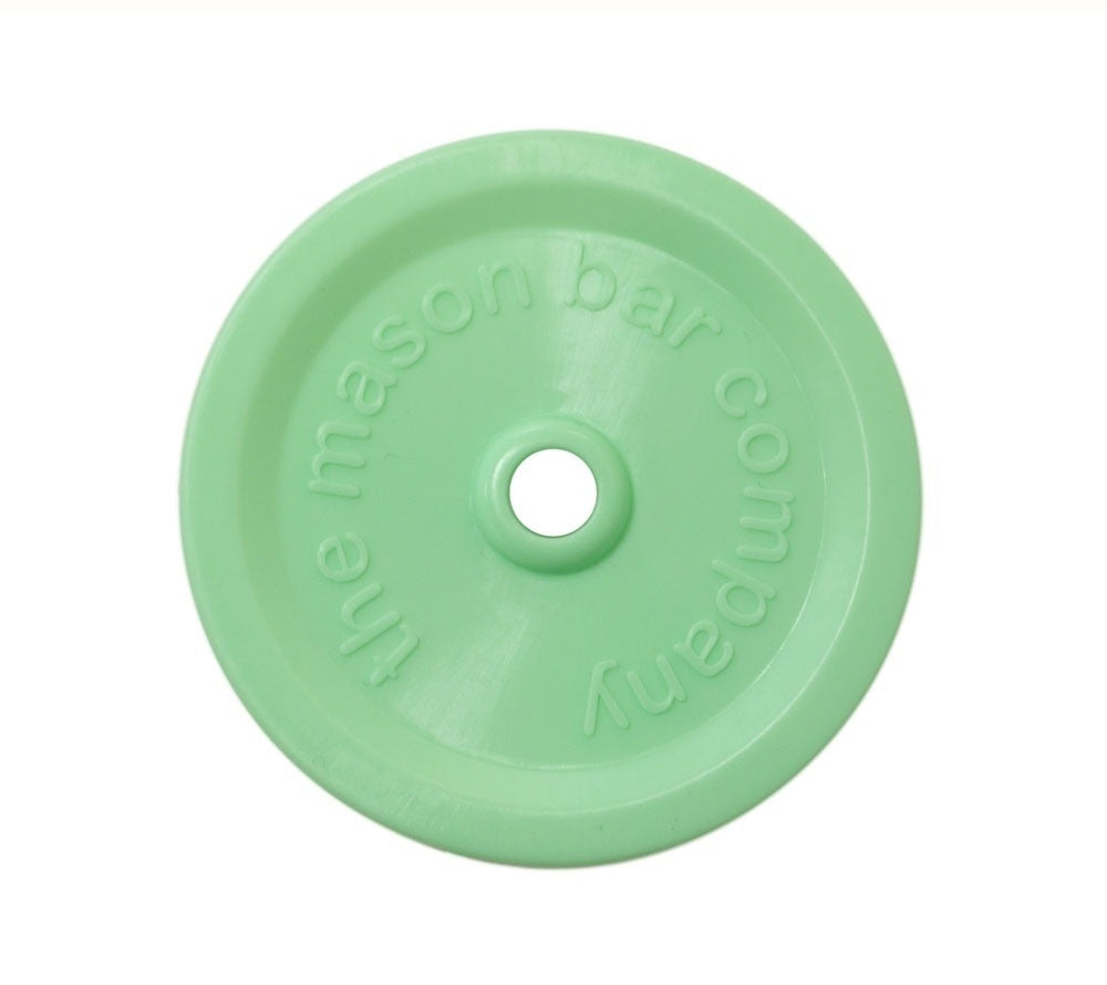 Farbige Deckel mit Trinkhalm-Aussparung für Mason Ball Jars kaufen – BPA-frei, spülmaschinengeeignet & wiederverwendbar, grün