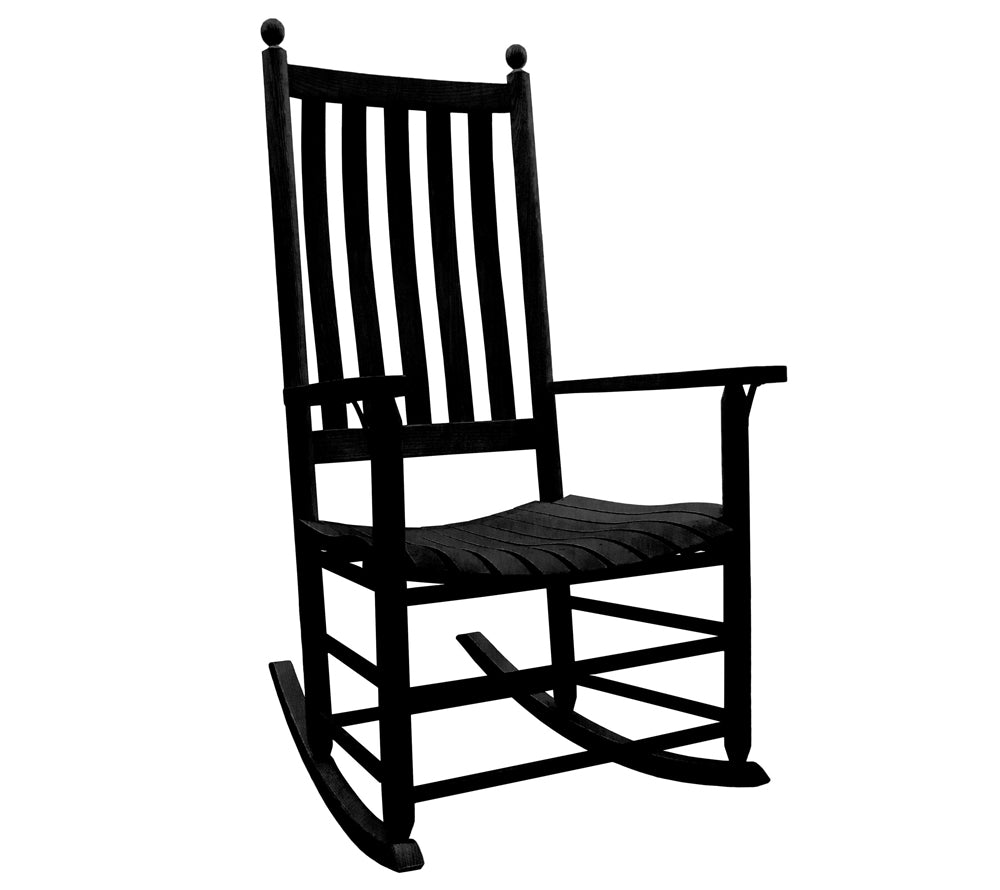 Klassischer Schaukelstuhl von Troutman Chairs aus schwarzem Holz - Troutman Classic Lumbar Black