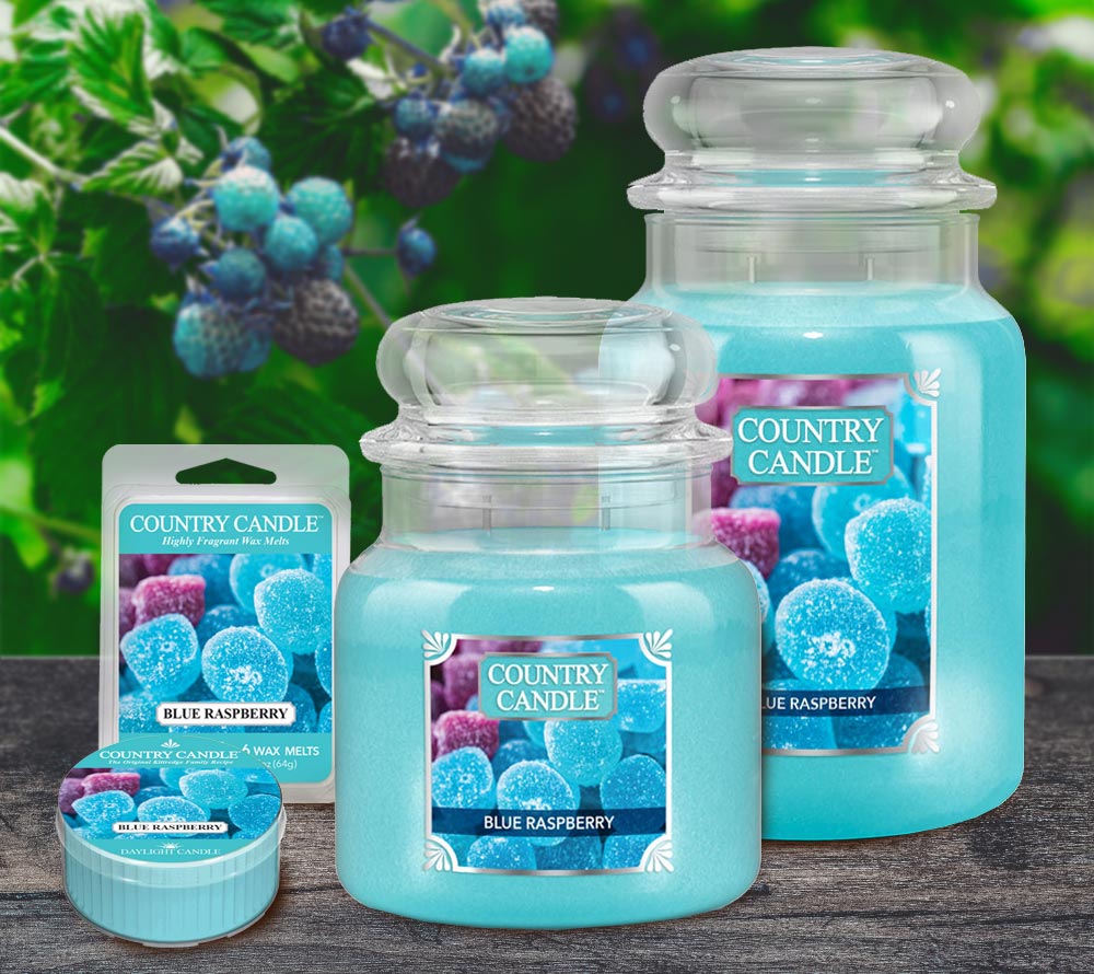 Blue Raspberry Duftkerze von Country Candle kaufen – Beeren, Zuckerwatte & Moschus Süßduft