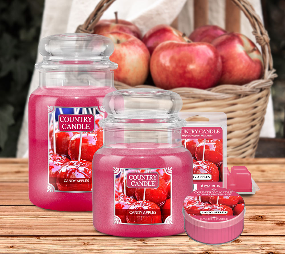 Candy Apples Duftkerze von Country Candle kaufen – Jahrmarktsduft mit Äpfeln, Vanille & Zimt, fruchtig-zimtig