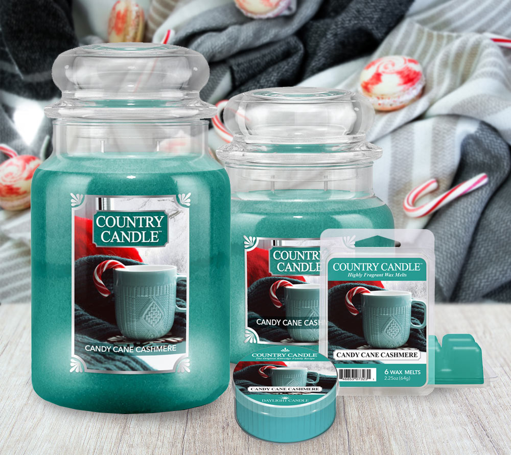 Country Candle Candy Cane Cashmere Duftkerze – Minze, Vanille & Karamell für winterliche Gemütlichkeit