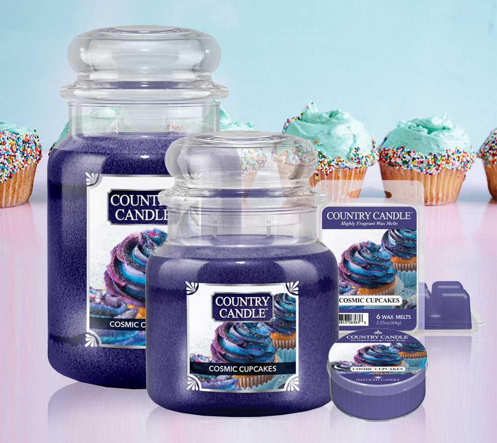 Country Candle Cosmic Cupcakes Duftkerze – Süße Zitrus-, Beeren- & Karamellnoten für gemütliche Momente