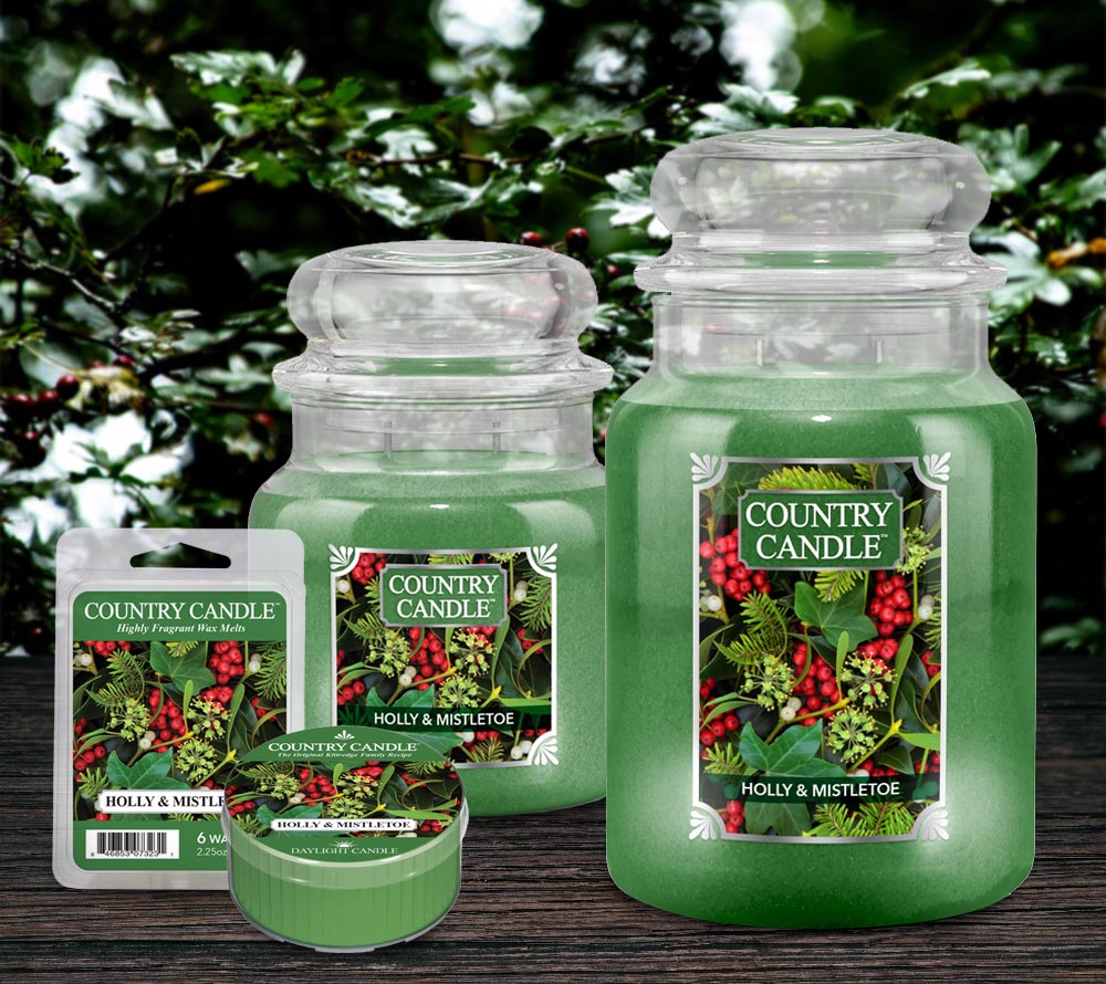 Holly & Mistletoe Duftkerze von Country Candle kaufen – Beerige & Tannenduft online bestellen