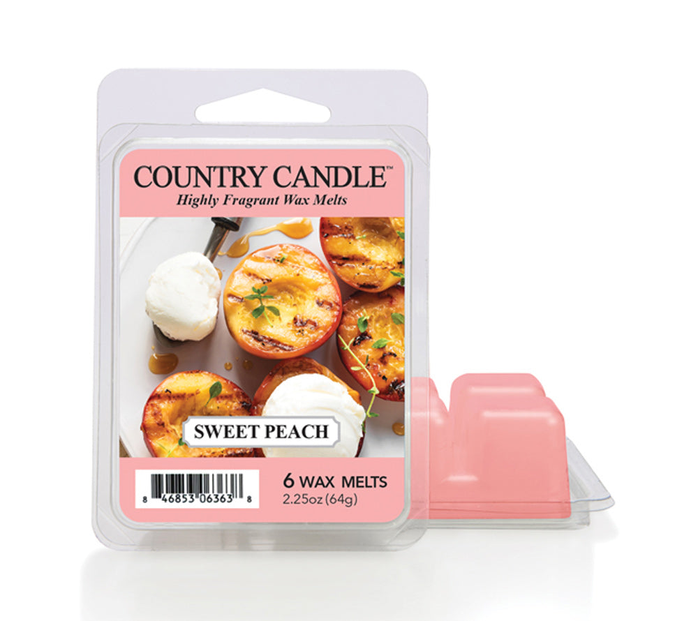 Wax Melts Sweet Peach, 6er Pack Sweet Peach Duftkerze von Country Candle ♥ Fruchtig süßer Duft ♥ Aus der Frühjahrskollektion von Country Candle ♥ Importiert aus den USA » Jetzt bestellen!