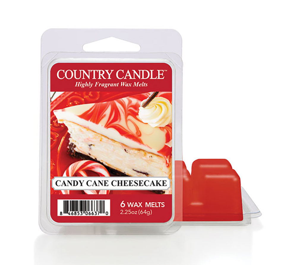 Country Candle Candy Cane Cheesecake Wax Melts – Zitrone, Minze & Karamell für winterliche Abende, 6er Pack