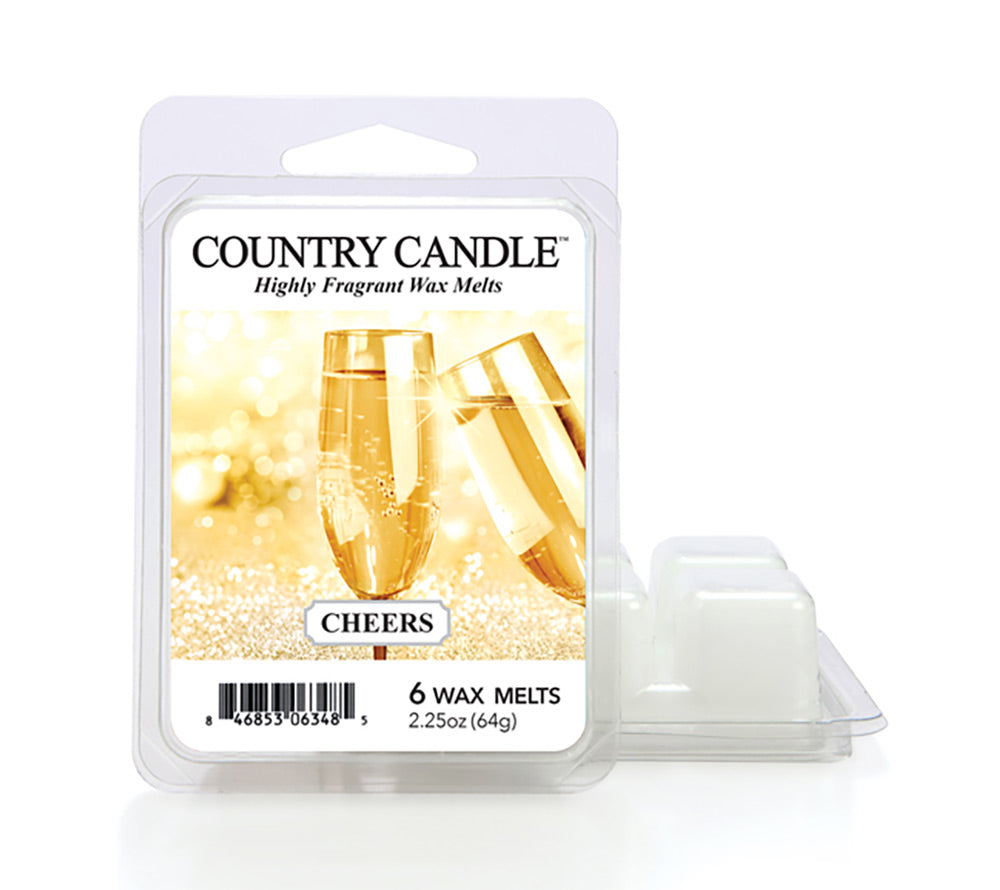 Cheers Wax Melts von Country Candle – Spritzig-herber Duft mit floraler Note für festliche Momente, 6er Pack