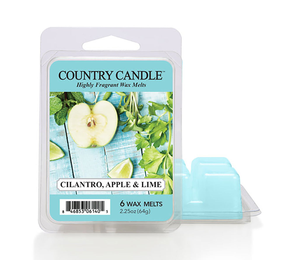 Country Candle Cilantro, Apple & Lime Wax Melts – frischer Duft mit Koriander, Apfel & Limette, 6er Pack