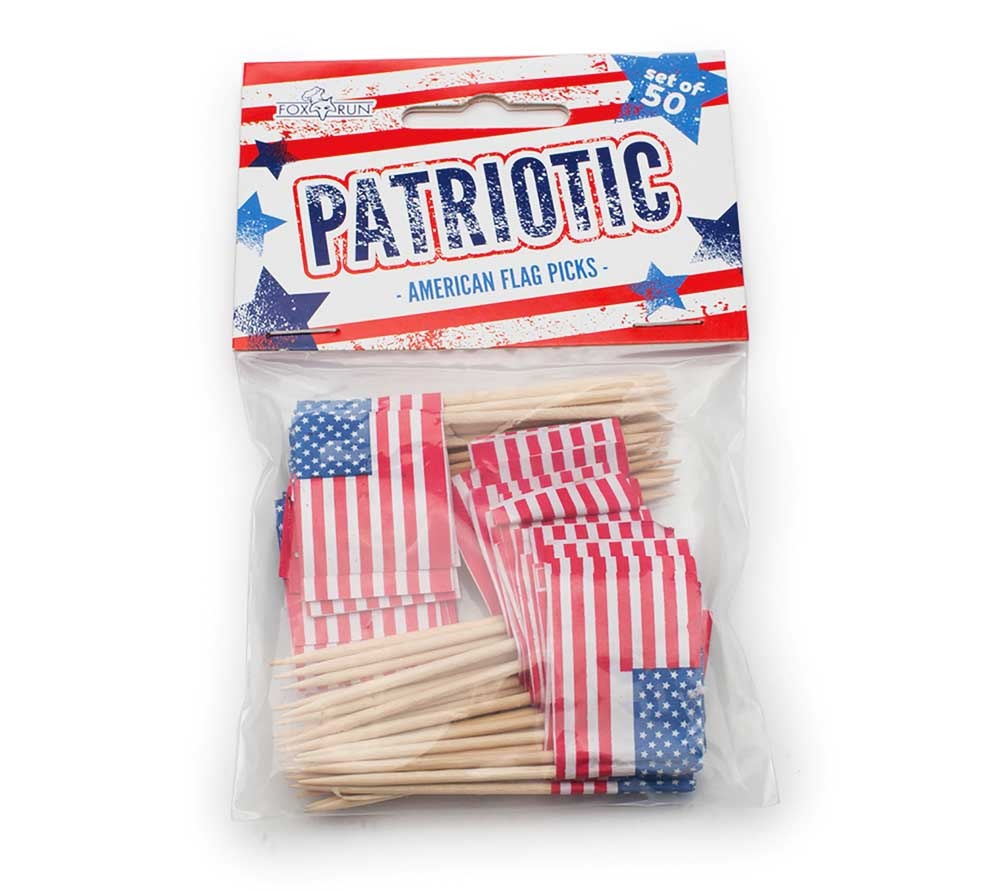 USA Deko-Papierfähnchen, 50 Stück