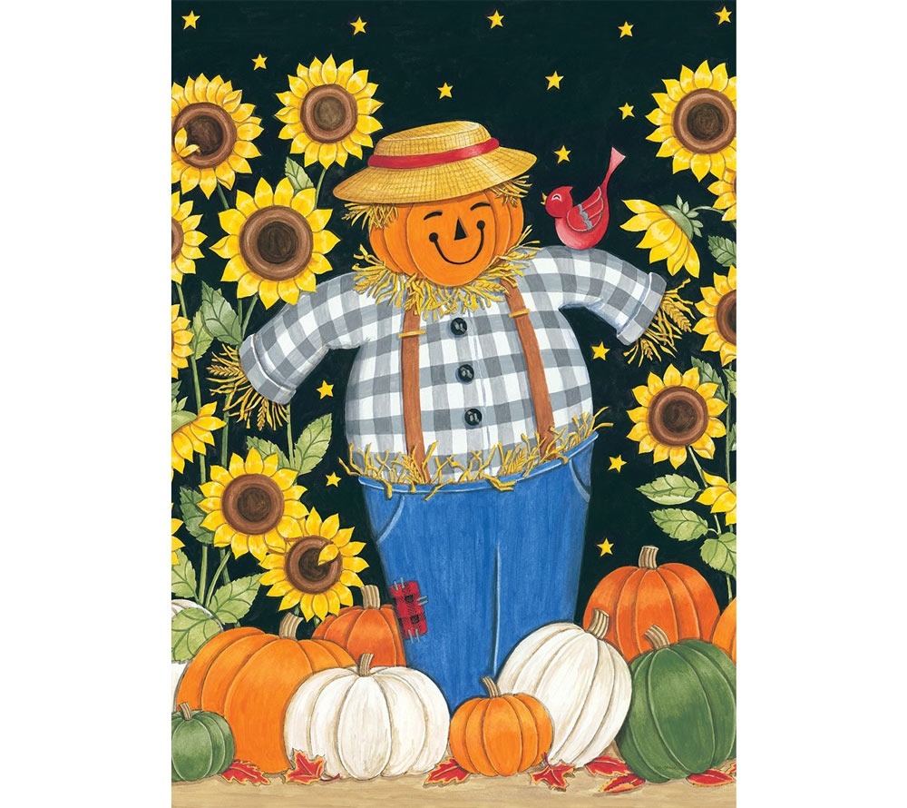 Sunflower Scarecrow Gartenfahne