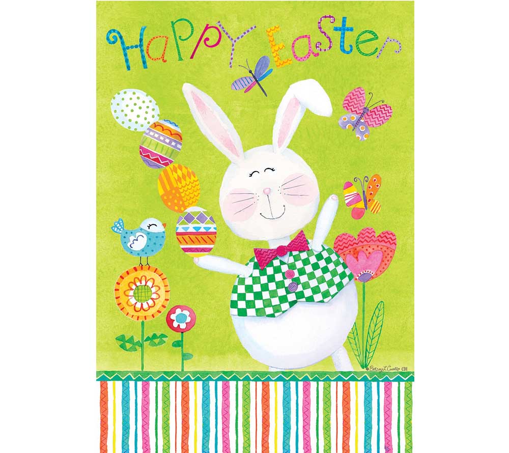 Juggling Bunny Fahne für Ostern