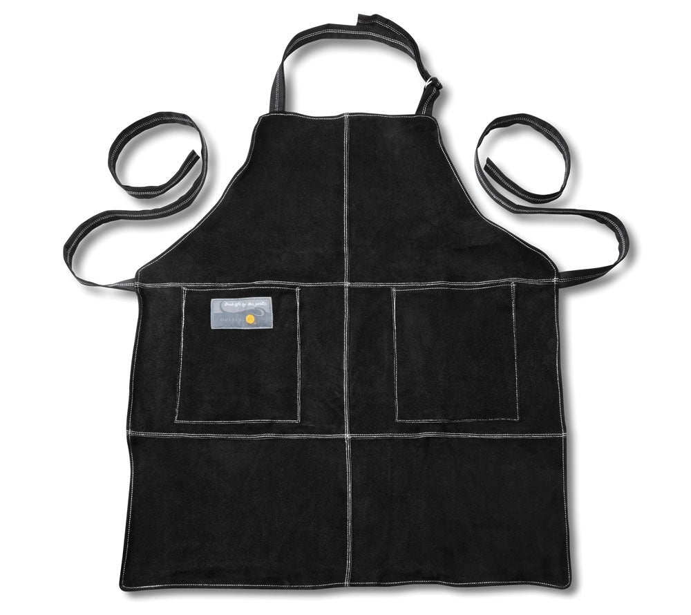 Grillschürze aus Leder in schwarz von Outset