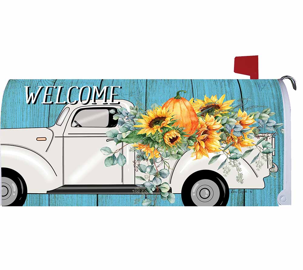 Floral Truck Mailbox Cover