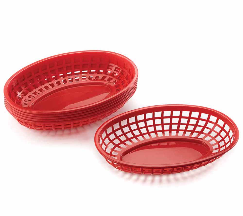 Rote Pub-Baskets aus Kunststoff von Outset, 6er Set