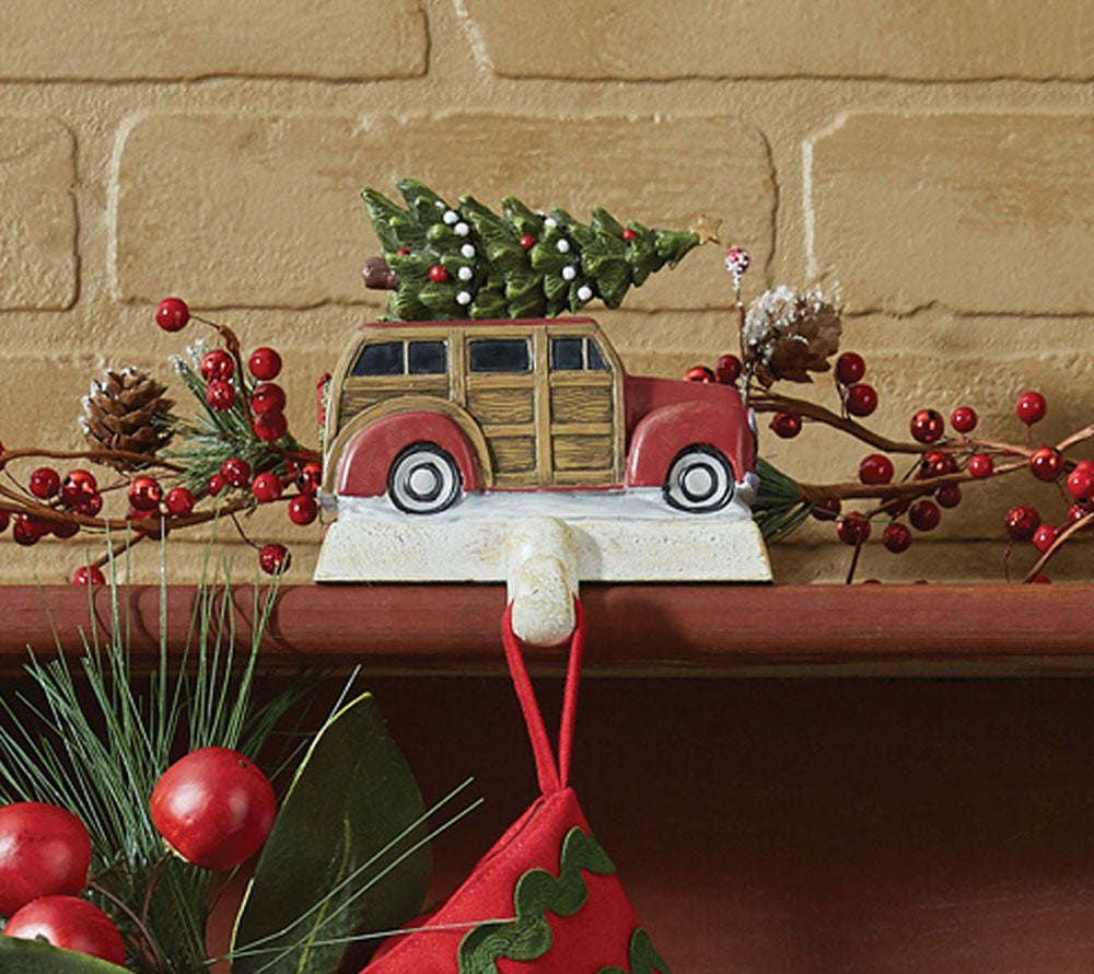 Christmas-Stocking Holder Red Woody kaufen – nostalgischer Station-Wagon-Halter für Christmas Stockings