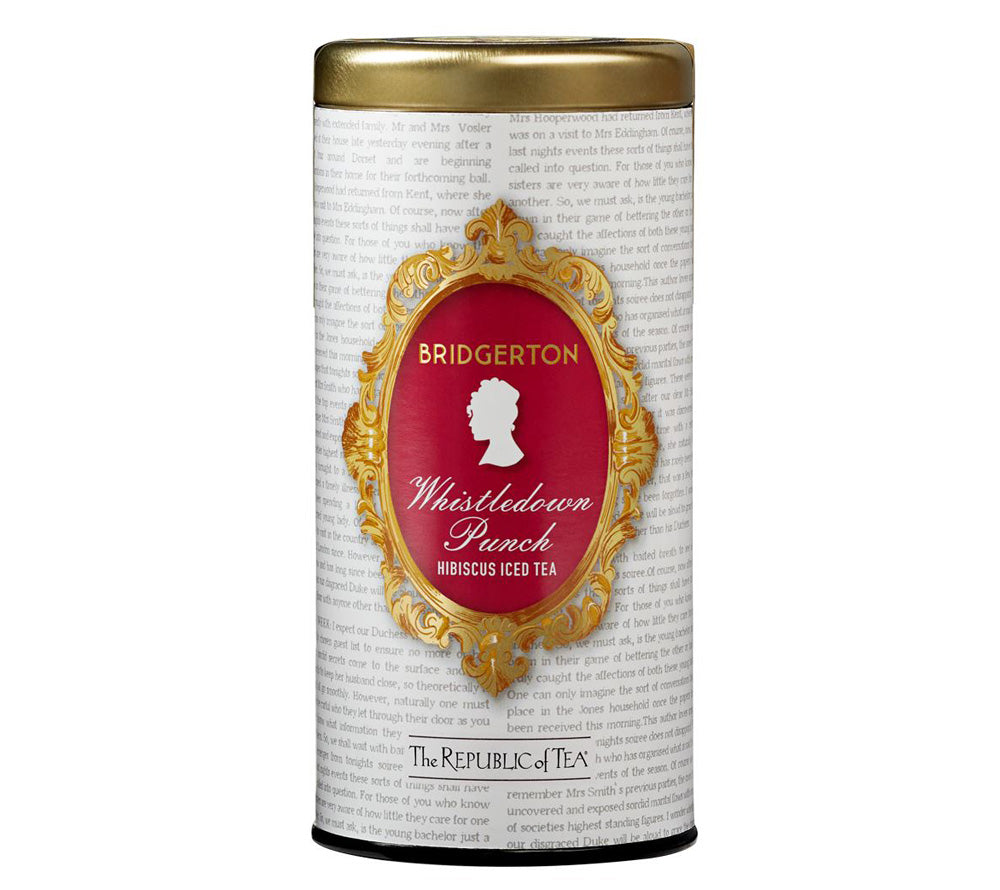 Bridgerton Whistledown Punch Hibiscus Iced Tea von The Republic of Tea (Metalldose mit 6 Beuteln)