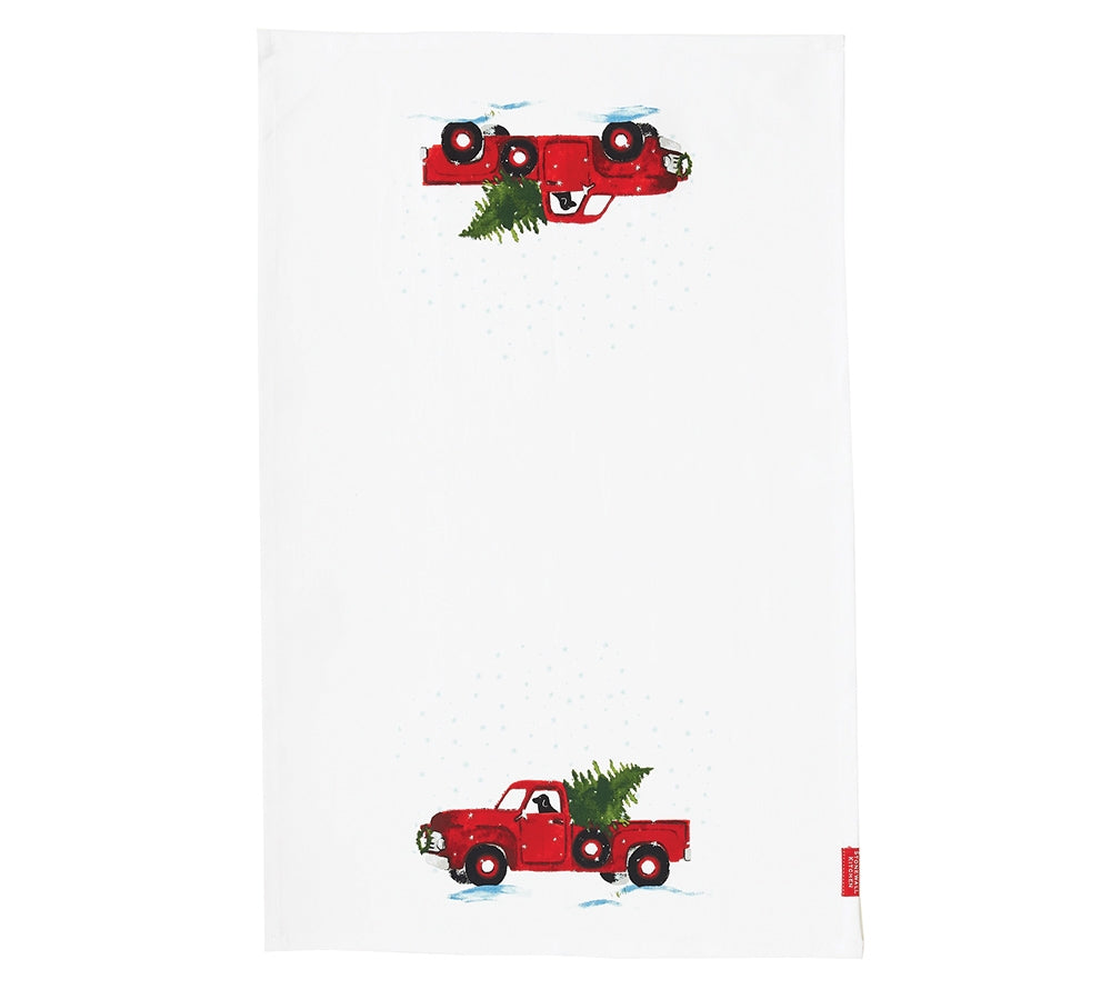 Holiday Dog in Truck Geschirrtuch von Stonewall Kitchen (100 % Baumwolle)