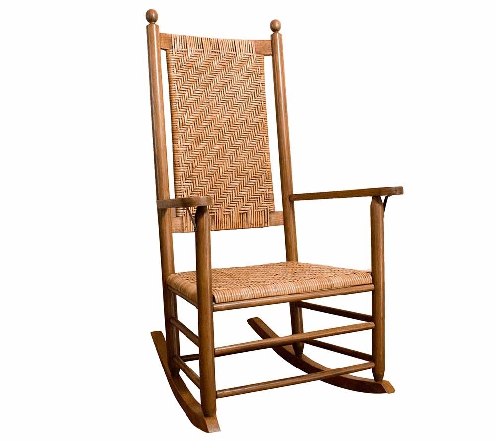Classic Cane Schaukelstuhl von Troutman aus Holz (Medium Oak)
