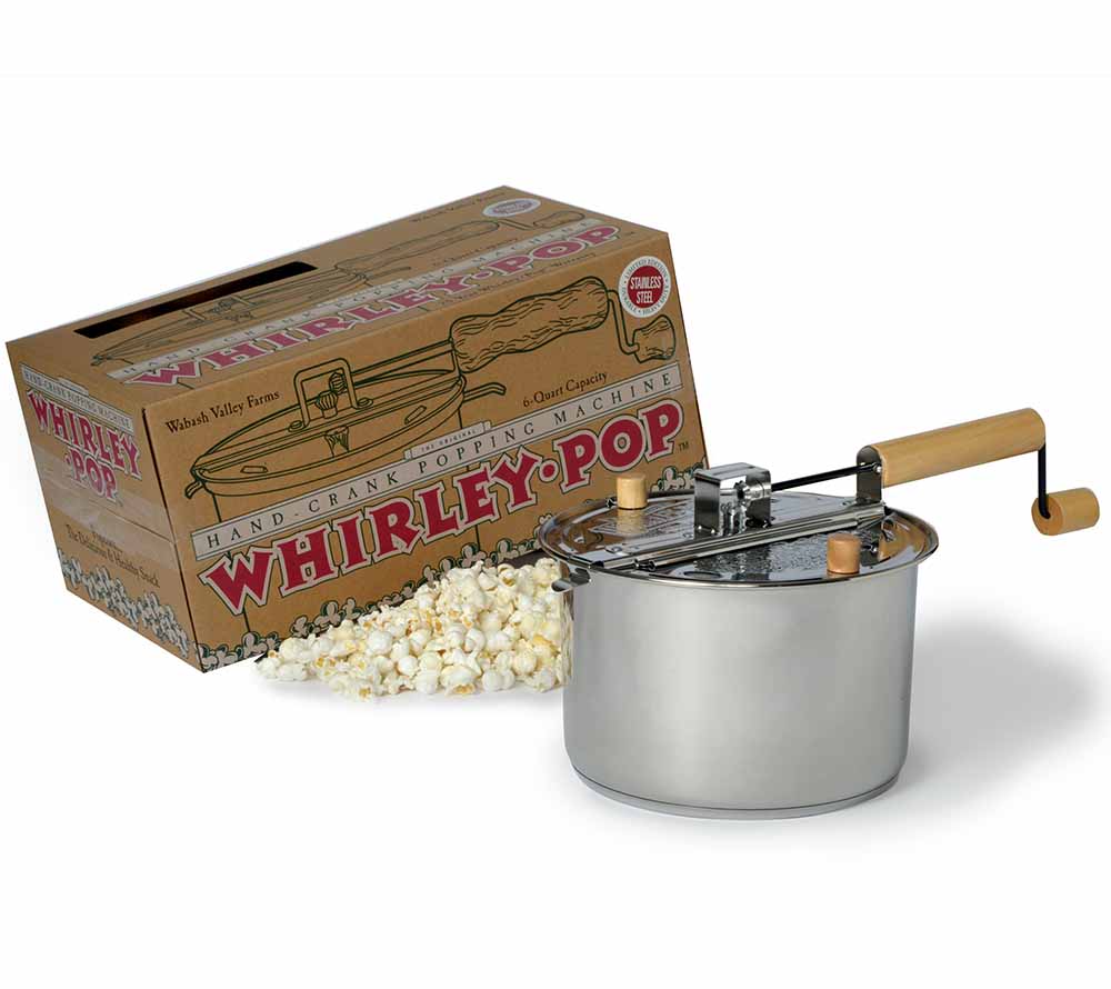 Whirley Pop Popcorn Maschine Stainless Steel American Heritage