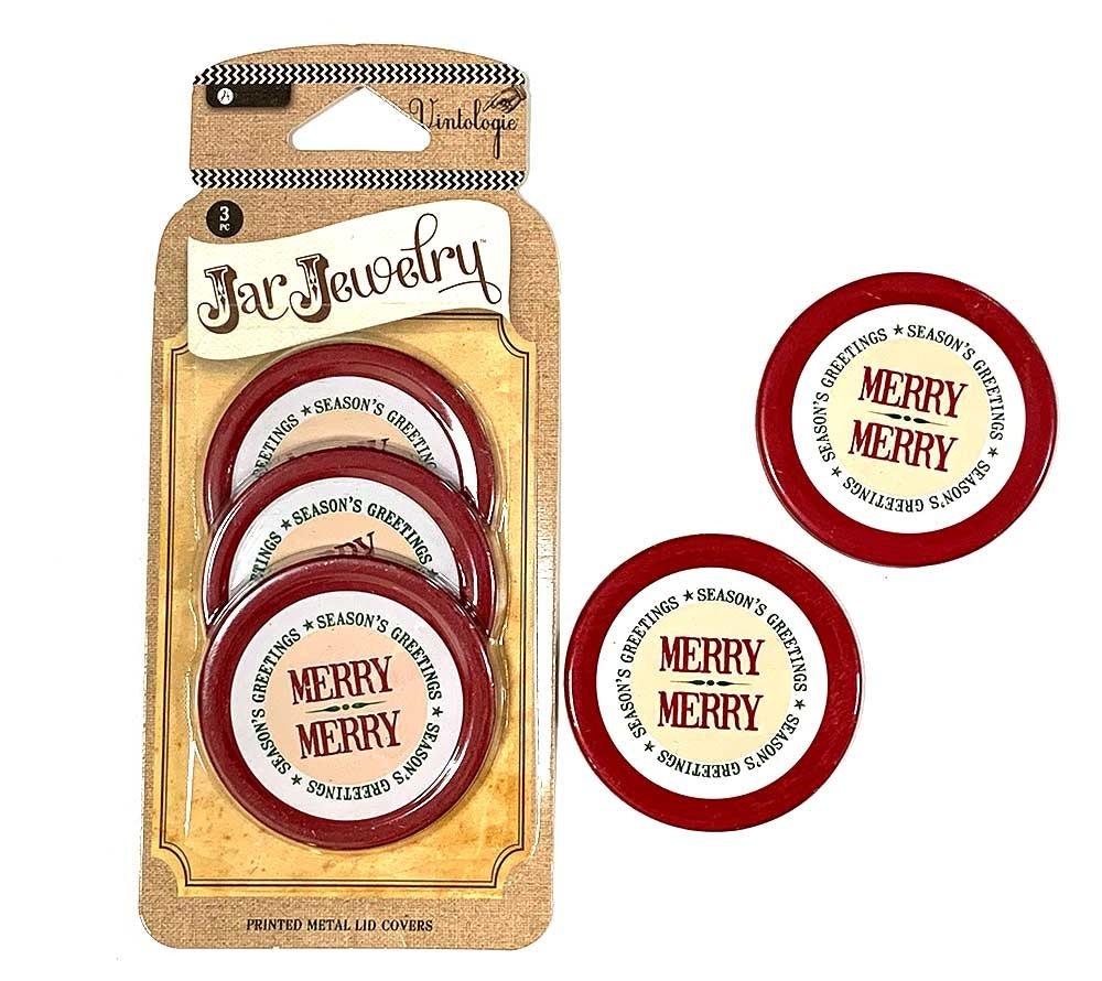 Dekorative Deckel für Ball Mason Jars (Regular Mouth) - Merry Merry