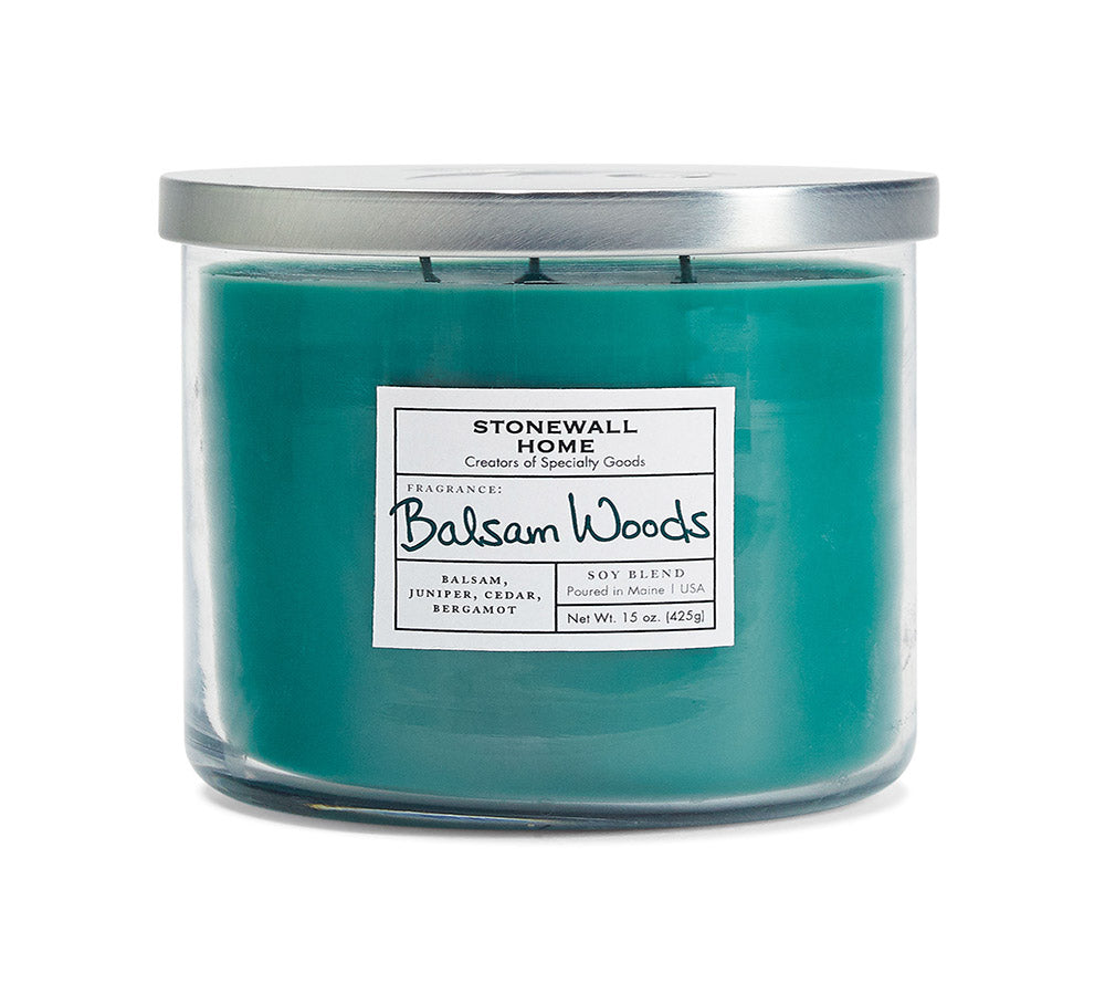 Balsam Woods Duftkerze von Stonewall Kitchen kaufen – Frischer Waldduft mit Balsam, Wacholder & Zeder