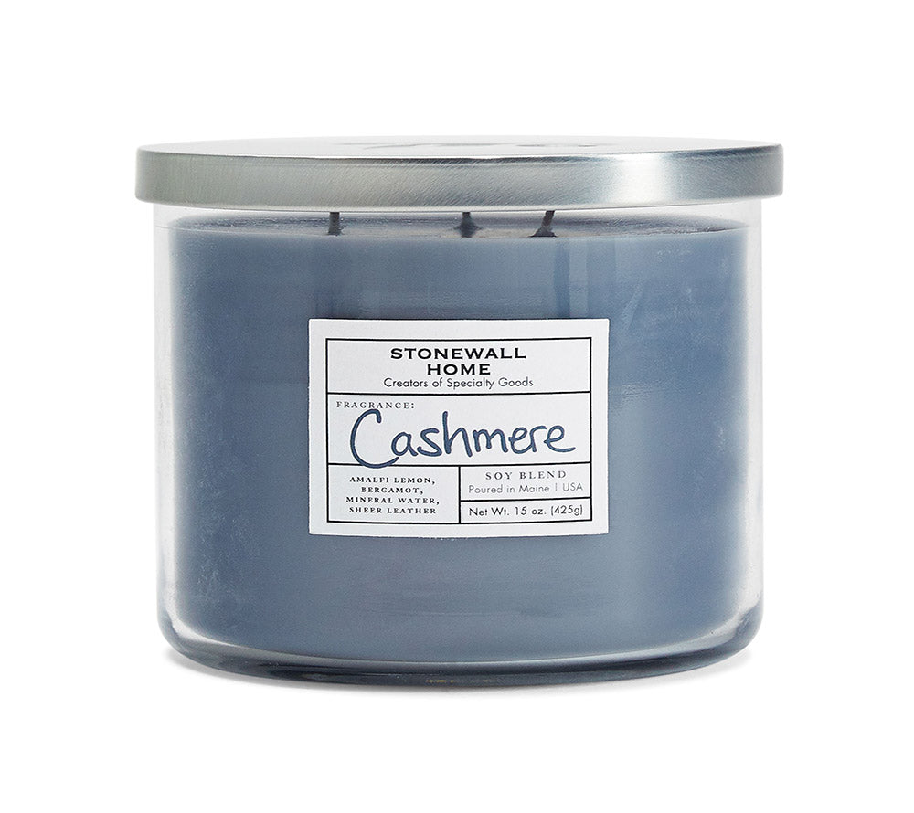 Cashmere Duftkerze von Stonewall Kitchen kaufen – männlicher Duft mit Leder, Zitrus & Bergamotte
