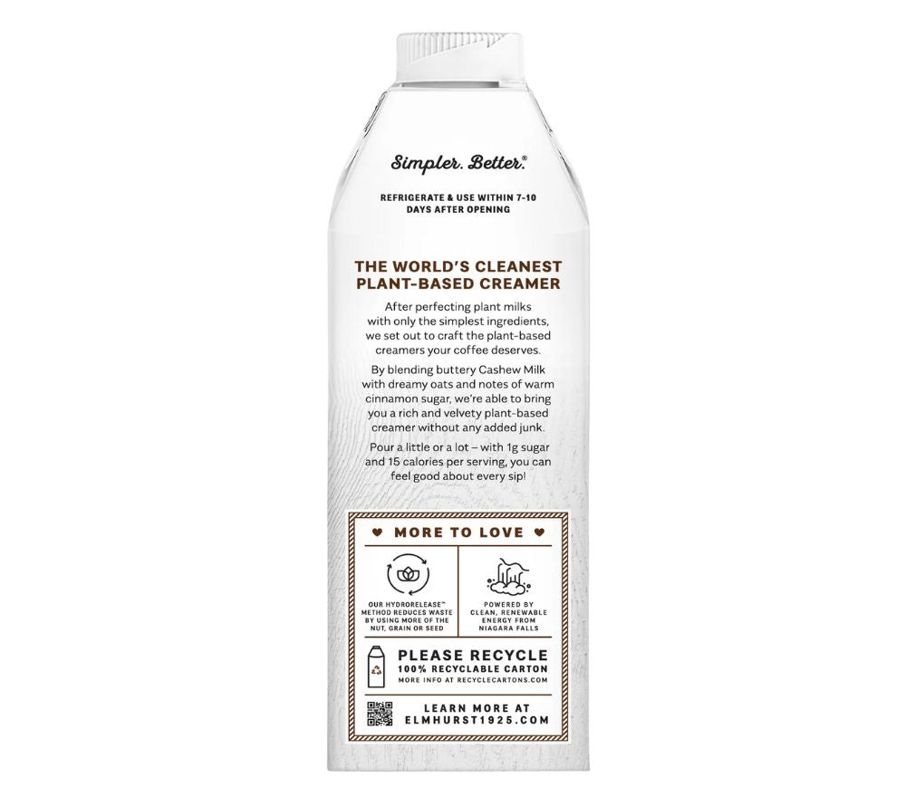 Cinnamon Churro Cashew Creamer von Elmhurst kaufen – cremiger Cashew-Creamer mit Zimt-Churro-Note für Kaffee, Tee & Desserts