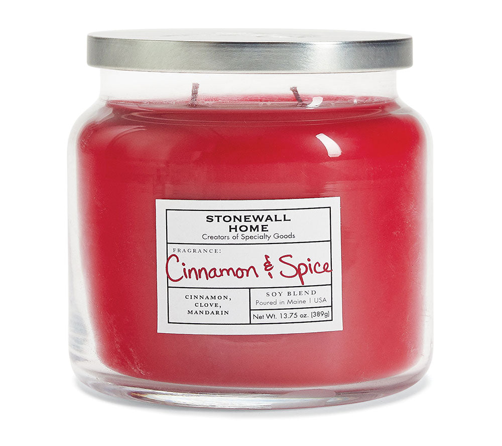 Cinnamon & Spice Duftkerze von Stonewall Kitchen kaufen – würziger Zimtduft mit Nelke & Mandarine