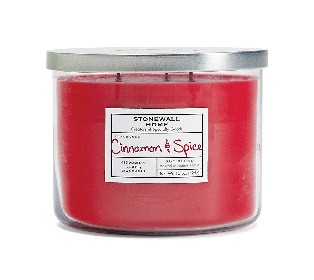 Cinnamon & Spice Duftkerze von Stonewall Kitchen kaufen – würziger Zimtduft mit Nelke & Mandarine