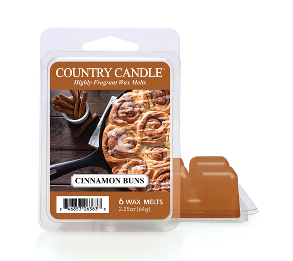 Cinnamon Buns Wax Melts von Country Candle – süßer Zimt- und Vanilleduft, 6er Pack