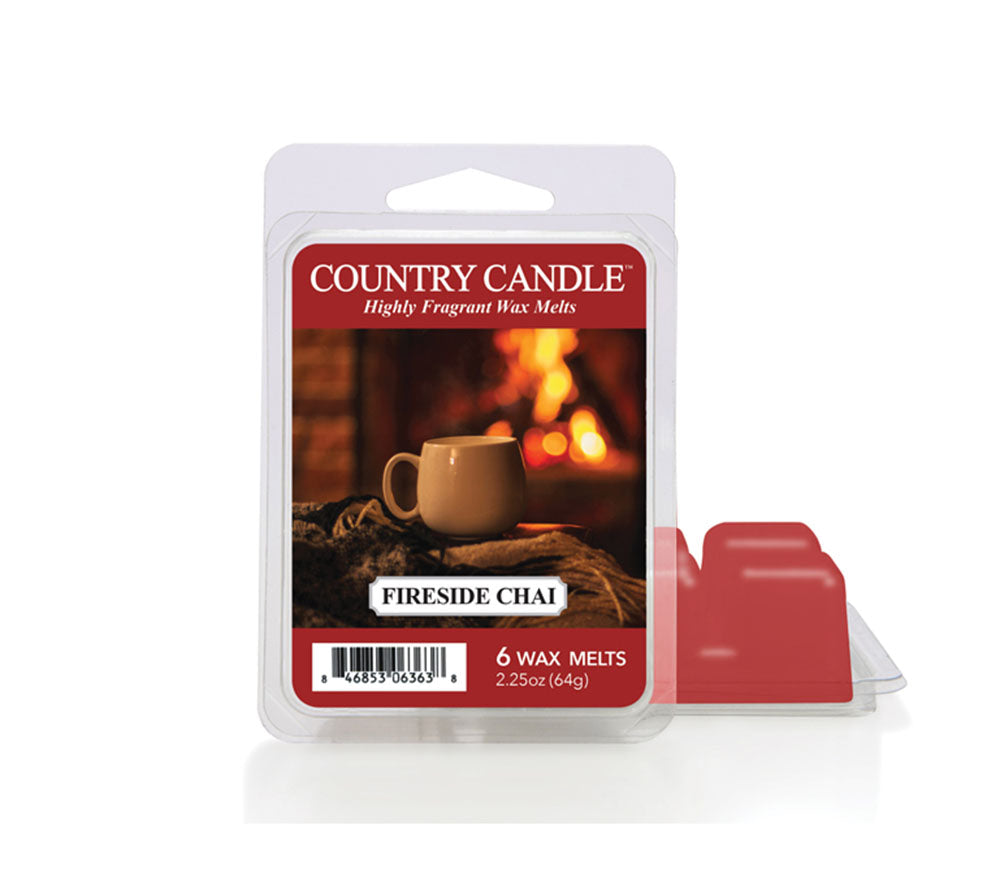 Fireside Chai Wax Melts – Kaminfeuer, Chai-Gewürze, Zimt & Kardamom für Winterabende, 6er Pack