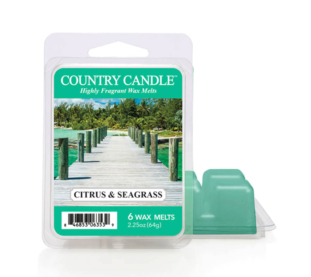 Citrus & Seagrass Wax Melts von Country Candle – frischer Sommerduft mit Zitrus & Minze, 6er Pack