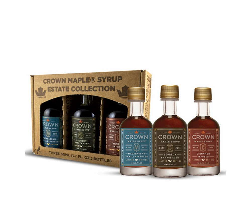 Ahornsirup Petite Infused Trio von Crown Maple, 3 x 50 ml