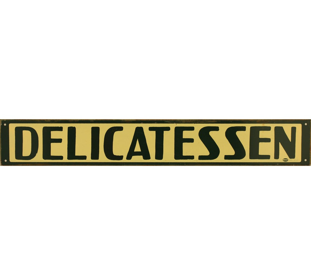 Delicatessen Metallschild aus dem Mummert-Studio