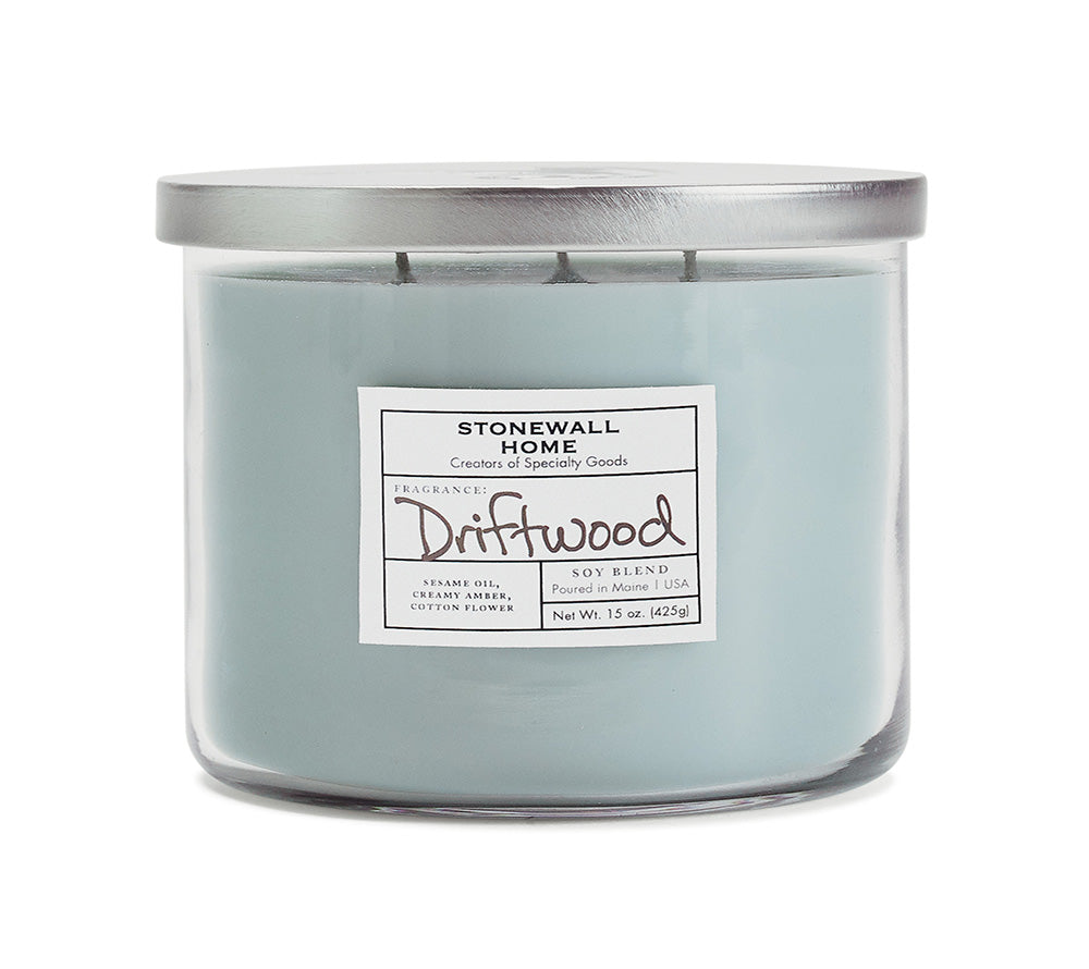 Driftwood Duftkerze von Stonewall Kitchen online kaufen – Treibholz, Amber & Baumwollblüten