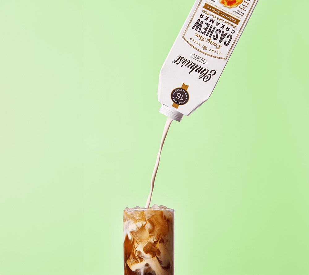 Caramel Brûlée Cashew Creamer kaufen – pflanzlicher Kaffee-Creamer mit geröstetem Karamell, vegan, 1g Zucker